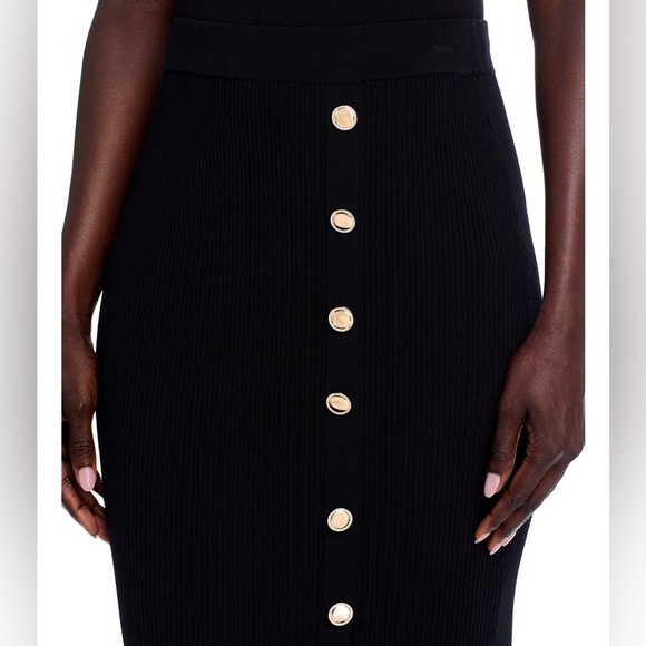 Generation Love Addie Knit Ribbed Pencil Skirt, Black - Picture 5 of 14